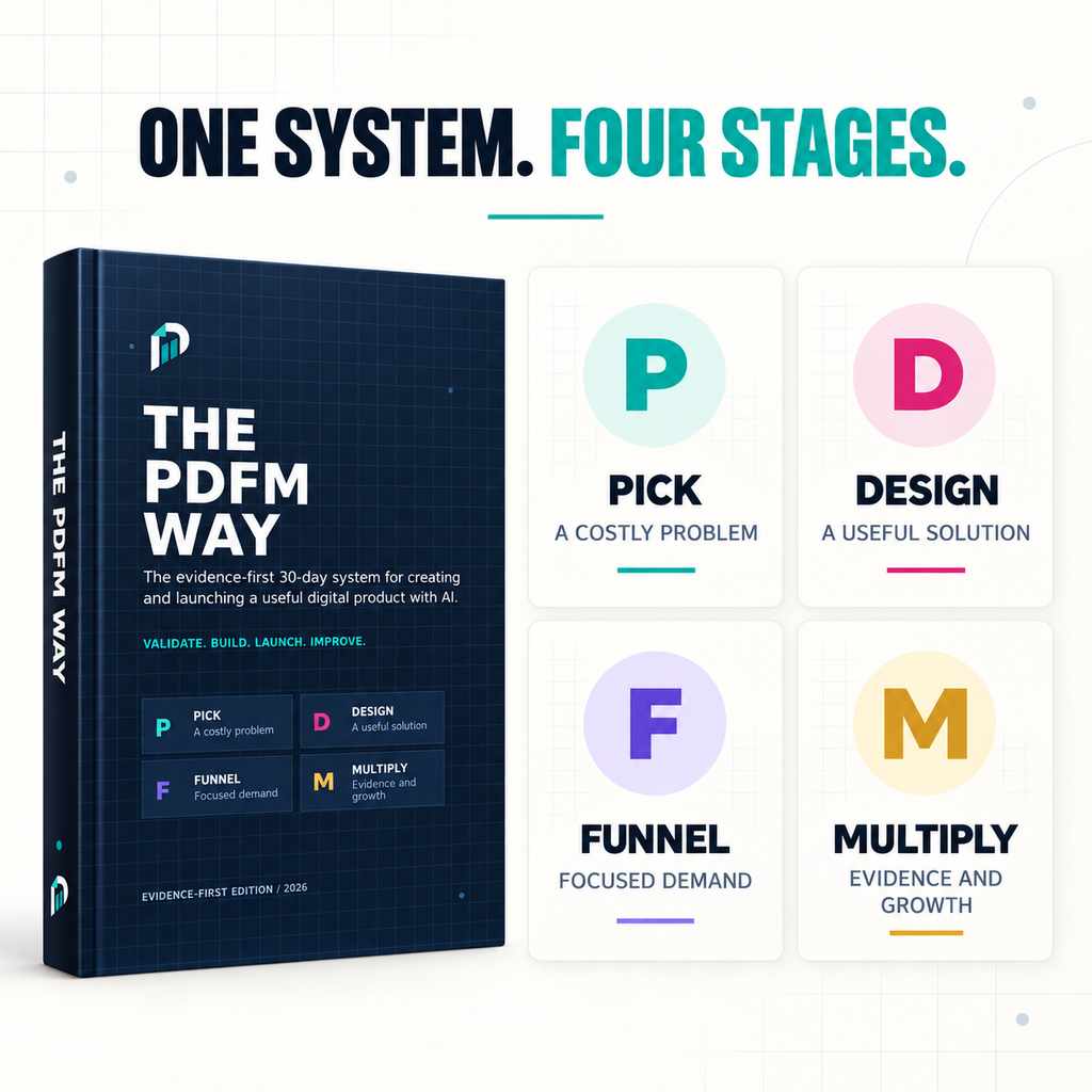 The PDFM Way — Evidence-First 30-Day Digital Product System